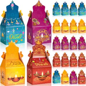 24pack happy diwali party favor boxes rangoli lantern diya pattern treat boxes diwali party goodiegable boxes for indian festival of lights party decorations