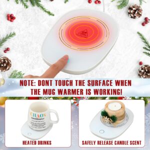 Sieral Chaos Coordinator Gifts Coffee Mug Warmer Set for Christmas Cup Warmer for Desk Office Home with Spoon Appreciation Gifts Thank You Gifts for Coworker Volunteer Teacher Nurse Christmas Gift