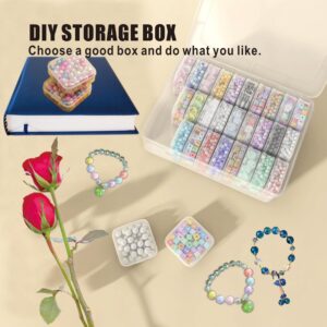 LZLMQSSA Bead Organizer Box, 60Pcs Small Clear Plastic Storage Containers, 2 Large Craft Organizer Box, Mini Parts Storage Solution for Beading Jewelry Making Diamond Arts Screws Seeds