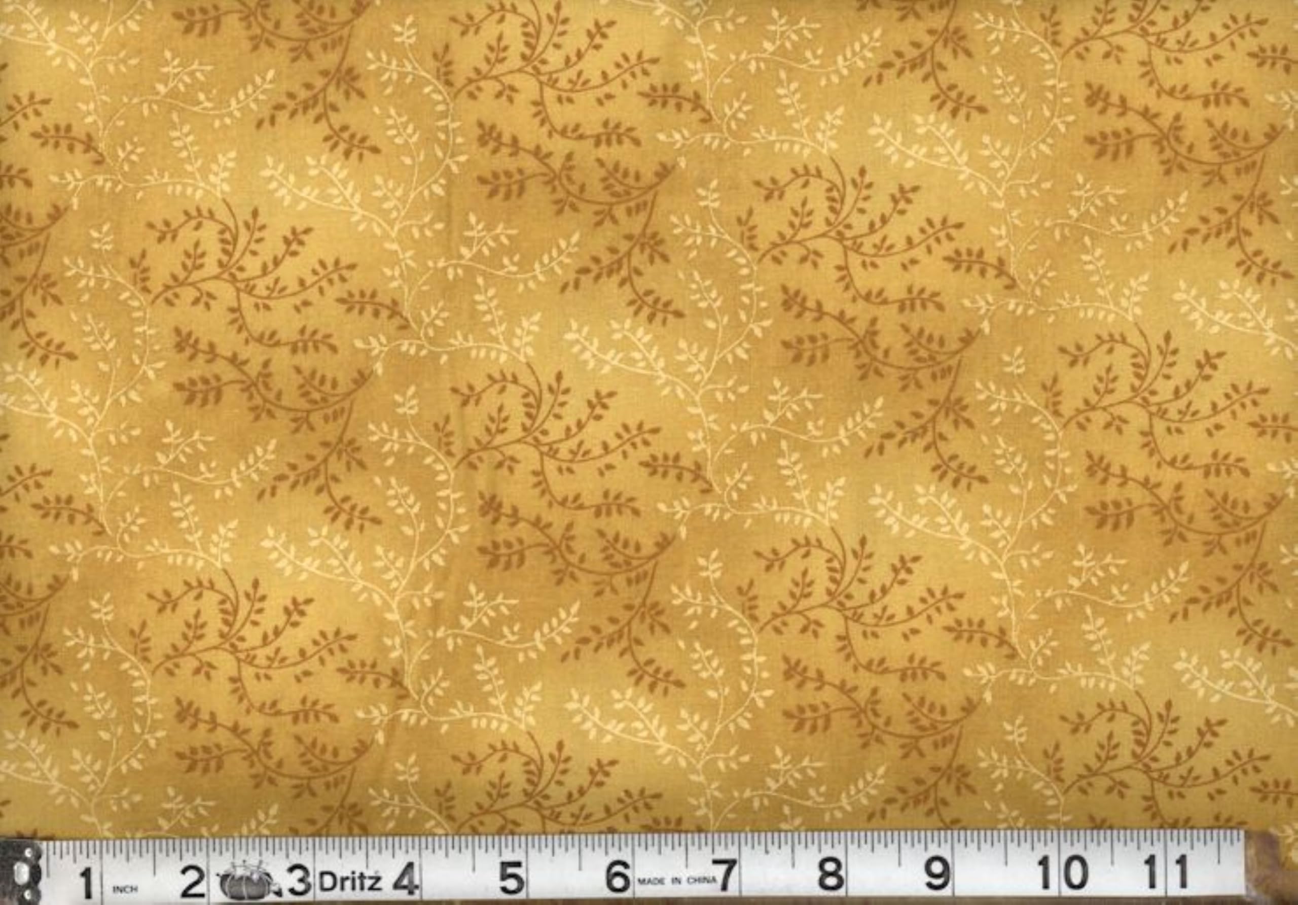 Generic 108"" Extra Wide Fabric Quilt Backing by The yard 100% Cotton Vineyard (Gold)