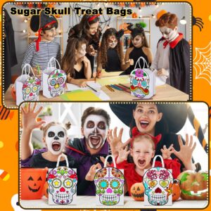 Humyoun 24 Sets Color Your Own Sugar Skull Treat Bags DIY Dia De Muertos Paper Bags Make Your Own Day of the Dead Gift Bags Sugar Skull Treat Bag for Day of the Dead Crafts Dia De Muertos Party Favors