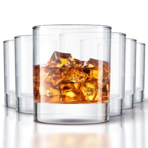 stock your home set of 12 rocks glasses - 11 oz clear old fashioned lowball glasses - perfect for bourbon - elegant 11 ounce rocks glass set with heavy base - clear whiskey glasses bulk set of 12