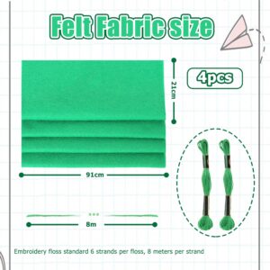 Felt Fabric Sheets for Crafts for Kids: LOTOFUN Soft 4PCS 8x35 Inch - Dark Green Non-Woven Acrylic Fabric Roll for DIY Sewing Quilting Project for 4-8 Years Old