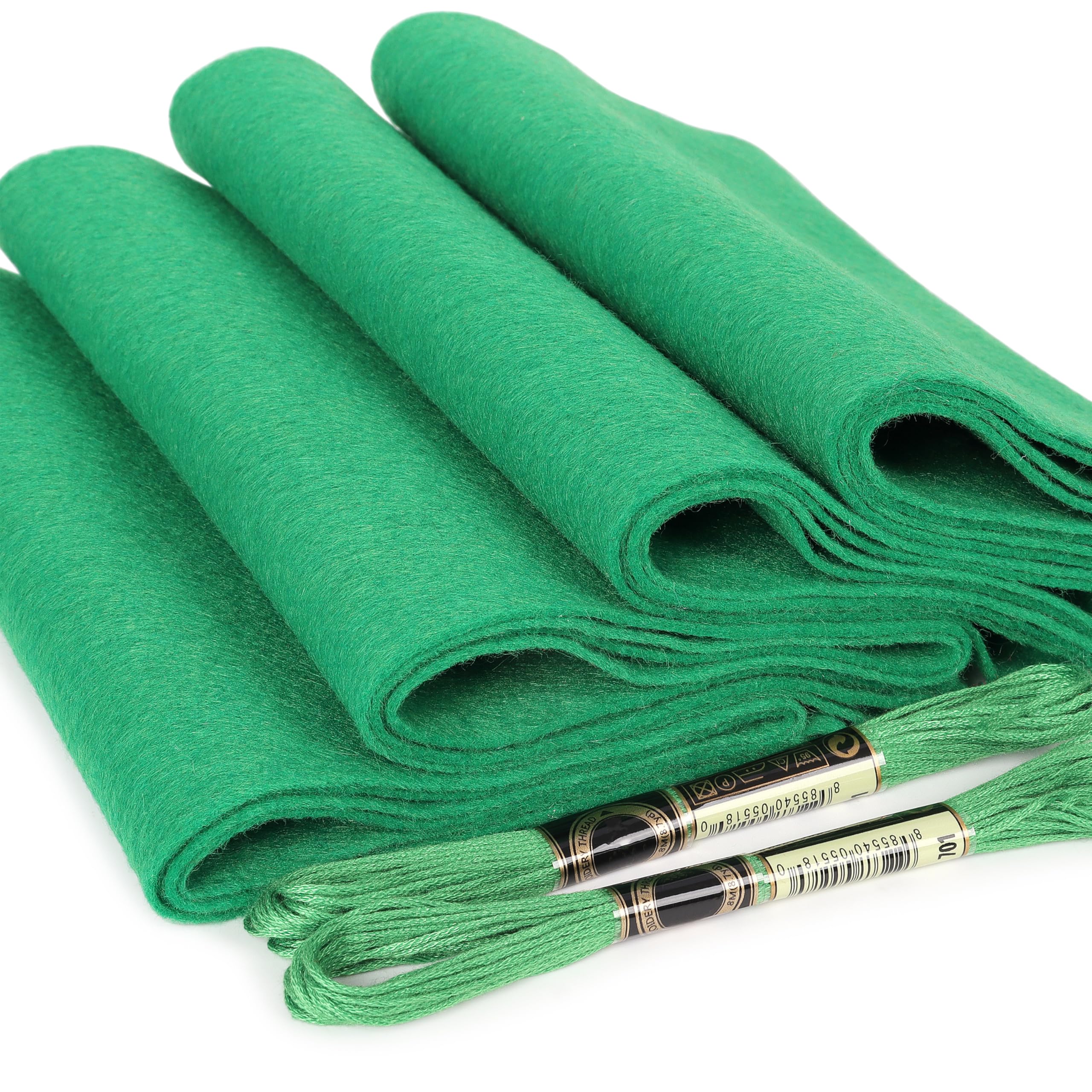 Felt Fabric Sheets for Crafts for Kids: LOTOFUN Soft 4PCS 8x35 Inch - Dark Green Non-Woven Acrylic Fabric Roll for DIY Sewing Quilting Project for 4-8 Years Old