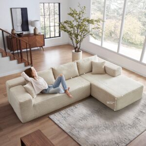 CAODOC L-Shape Sectional Sofa, Modular Sectional Living Room Sofa Set, 104 * 68" Modern Minimalist Style Couch, Upholstered Chenille Sleeper Sofa for Living Room, Salon, 2 PC Free Combination