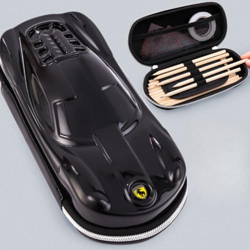 XZR Supercar Pen Case Box Bag Stocking Stuffers Large Capacity Organizer Cool Supercar Pencil Bag Storage Box EVA Material Nice Gift (Black)