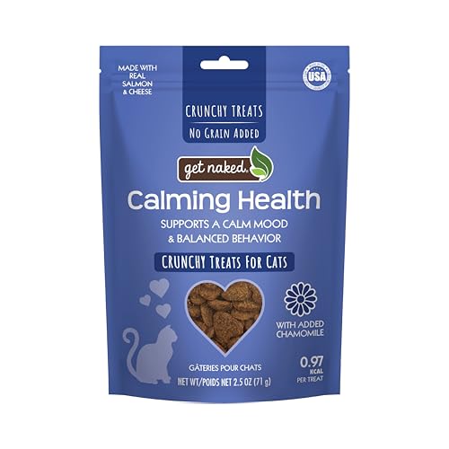 Get Naked Cat Crunchy Treats Salmon & Cheese Flavor, Calming Health, 2.5-oz Bag