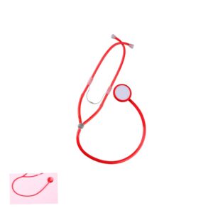 Muzrunq Nurse Stethoscope Toy Halloween Role Play Cosplay Costume Props Adults Nurse Accessories Halloween Party Supplies Red 1 Pack.