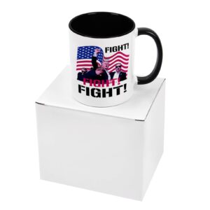 Maustic Trump Shot Fist Pump Mug, Trump Survived Shot, Trump Fight Fight Fight Shooting Mug, Donald Trump Gifts, Trump Merchandise, Birthday Christmas Gifts for Trump Supporter Republicans, 11 Oz