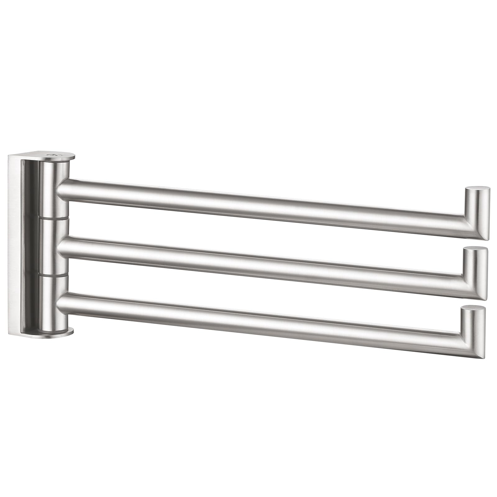 APLusee Brushed Nickel Swivel Towel Rack, 304 Stainless Steel Foldable Towel Bar with Three Swing Arm, Wall Mounted