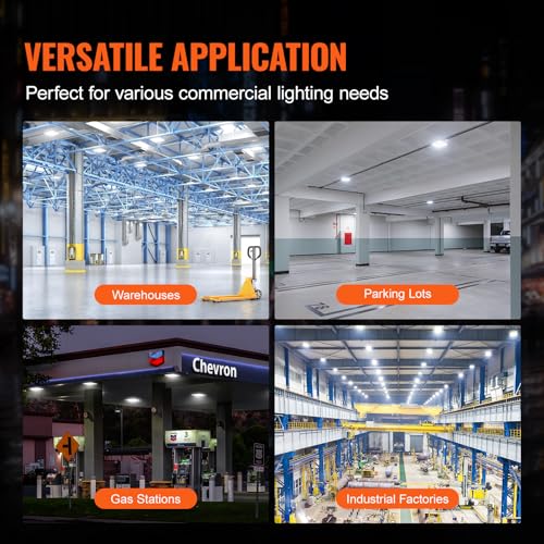 VEVOR 4 Pack LED Canopy Lights, 150W, 16500LM 5000K Daylight Commercial Industrial Outdoor Canopy Lights, 12.4"x12.4" Surface Mount Ceiling Lighting for Gas Station Warehouse Garage Street Shop, IP65