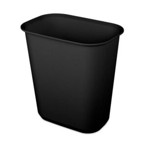 Sterilite 5.5 Gallon Rectangular Wastebasket Easy to Clean Open Top Durable Home Kitchen Trash Bin, Fits 8 Gallon Liner, 6 Pack, Black