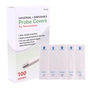 hokojix 100pcs disposable digital thermometer probe covers sleeve for armpit rectal, 8.8x2.5cm, as pictures shown.