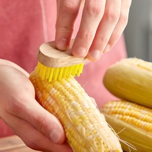 OCS Parts Corn Desilker Brush with Wooden Handle | Quickly Removes Silk from Corn on The Cob