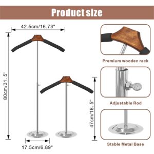 Eunika 2 Pack Adjustable T Shirt Display Flexible Shoulder Stand, Portable Metal Shirt Rack Display Stand Garment Coat Holder for Clothing Garment Coat Retail Vendor, Cloakroom,17-31.5 Inch