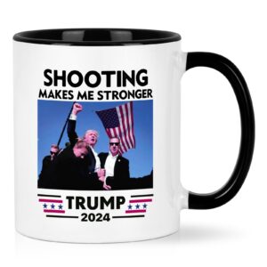 cabtnca trump mug, trump shot, bloody ear donald trump fist pump, trump fight coffee mug, pennsylvania rally shooting, trump merchandise, trump 2024, shooting makes me stronger, 11oz