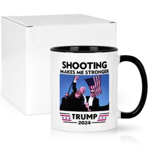 Cabtnca Trump Mug, Trump Shot, Bloody Ear Donald Trump Fist Pump, Trump Fight Coffee Mug, Pennsylvania Rally Shooting, Trump Merchandise, Trump 2024, Shooting Makes Me Stronger, 11Oz