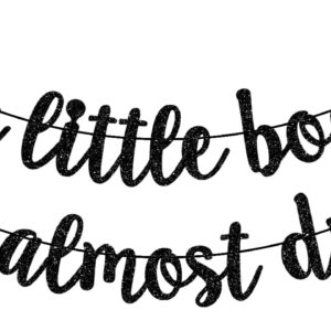 A Little Boo is Almost Due Banner, Halloween Baby Shower Banner, Fall Halloween Baby Shower Gender Reveal Party Decorations, Black Glitter