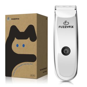 fuzzyfix pet grooming clippers for matted hair cat, trimmer for low noise, waterproof portable usb rechargeable professional cat cippers for dogs and cats eyes, ears, and paws silver