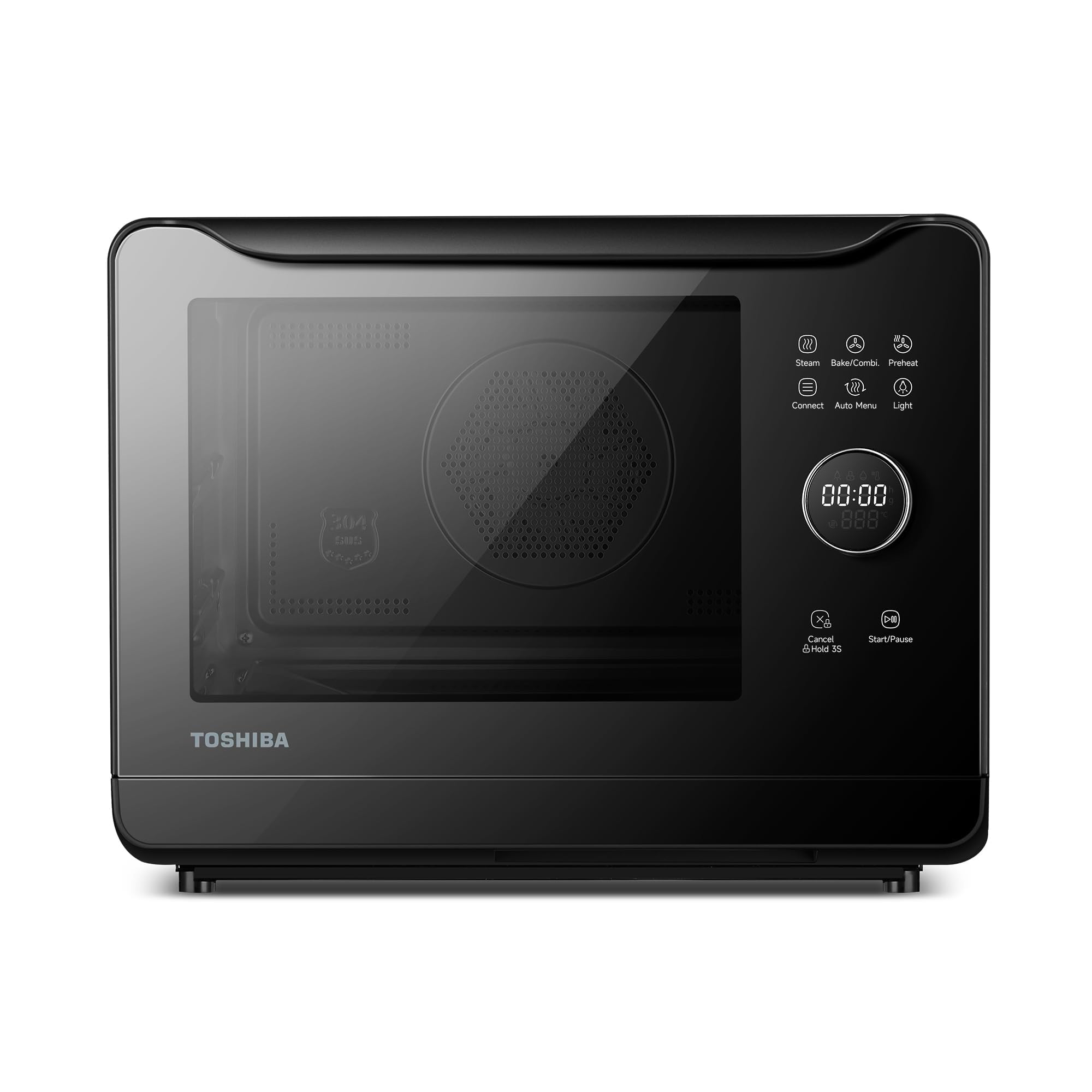 TOSHIBA 6-IN-1 Compact Steam Oven, Combi Oven Countertop with Convection Steam & Bake, Ferment, Air Fryer, Slow Cook, Smart APP Control, 36 Preset Menus and Steam Cleaning, 20L