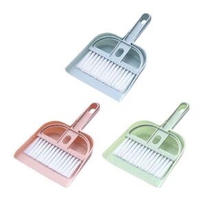 generic 3 sets small dustpan and brush set, mini dust pans with brush cleaning brush, hand broom and dust pan combo set, desktop sweep broom for computer keyboard desktop car table