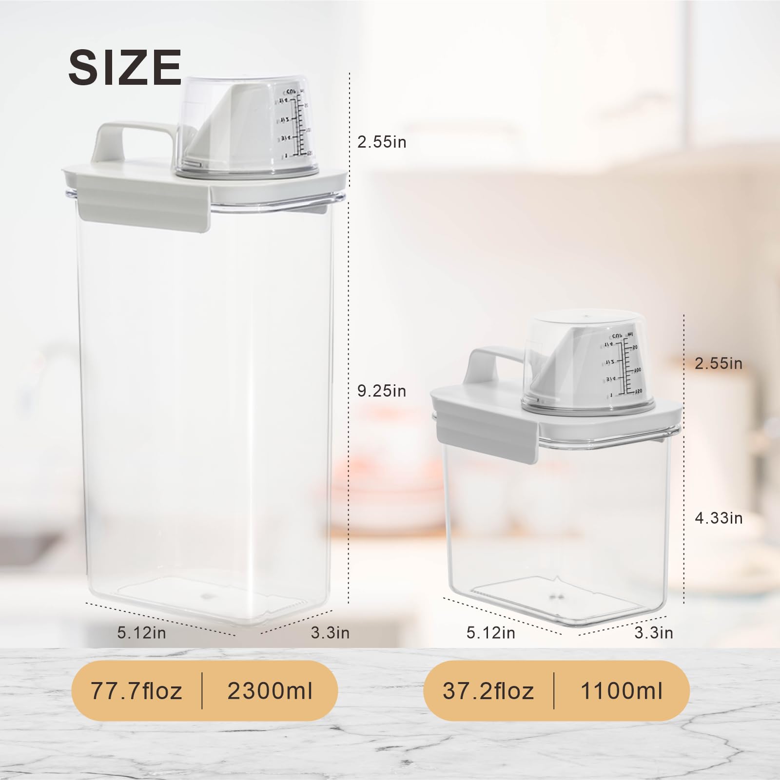 NBILIC Cereal Containers Storage Set, 4 PCS Airtight Food Storage Containers with Flip-Top Lids, Plastic Cereal Organizer Dispenser for Kitchen, Pantry Organization Storage (ZL4PCS RE)