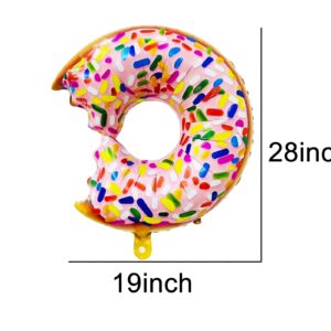 2PCS Donut Balloons Birthday Party Decorations Doughnut Foil Aluminum Balloon for Baby Shower Happy Birthday Graduation Party Supplies