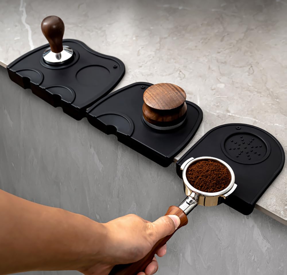 Espresso Tamping Mat Coffee Tamper - Coffee Tamper Mat for Espresso Machine Accessories, Food Safe Silicone Espresso Tamper Mat for Protect Counter (Large)