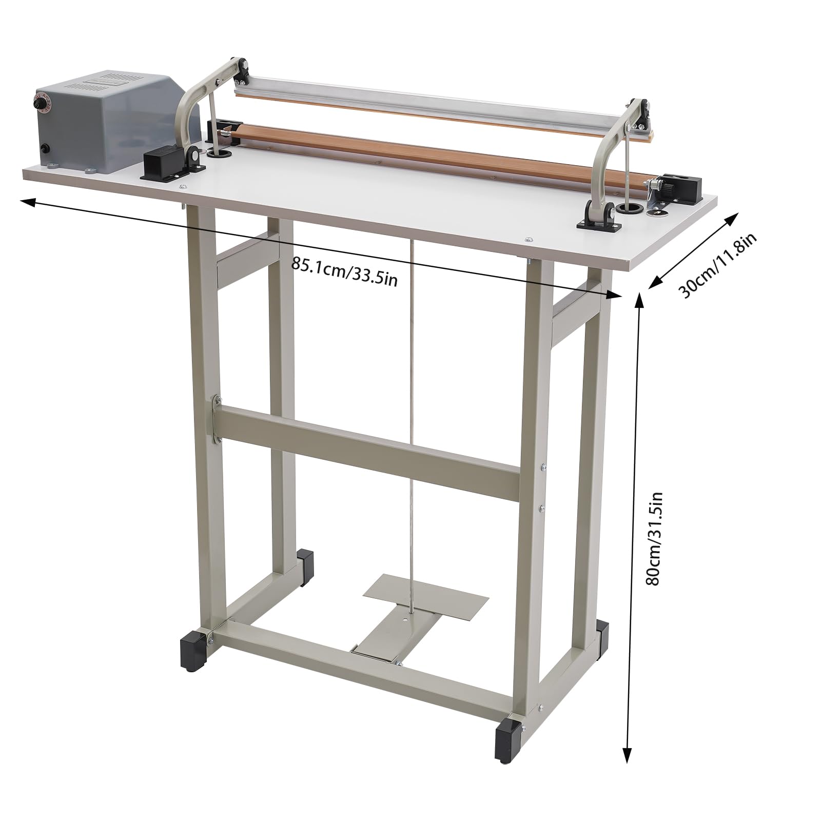 22.83" Foot Pedal Impulse Sealer heat sealing machine,Plastic Bag sealer AC220V,Foot-pedal Sealer 0.6mm Sealing Width