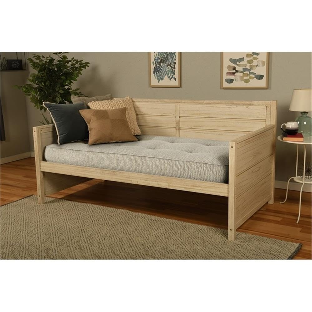 Pemberly Row Twin-Size Tufted Fabric Daybed Mattress - Woodsmoke Brown