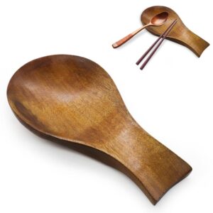 spoon rest for stove top, wooden spoon holder, spoon rest for kitchen counter, stove spoon holder perfect for spatula, spoon or tong, modern, rustic & smooth spoon rest as a dining table decor