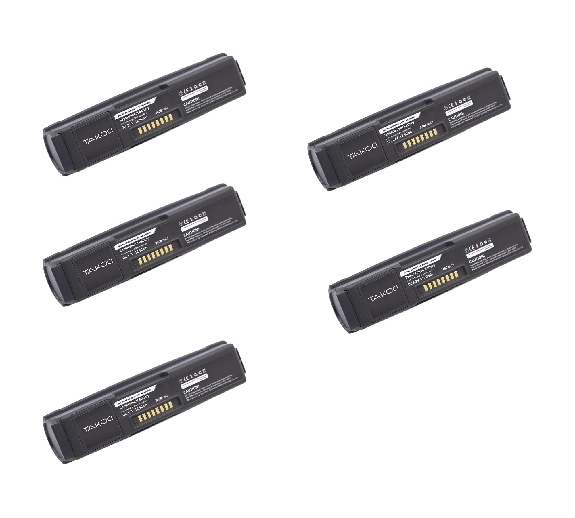 GIKYSUIZ 5-Pack 3400mAh Replacement Battery for Symbol BTRY-WT40IAB0E Compatible with Symbol WT4000 WT4070 WT4090 WT4090i WT-4090OW WT41N0 Mobile Computer Scanners