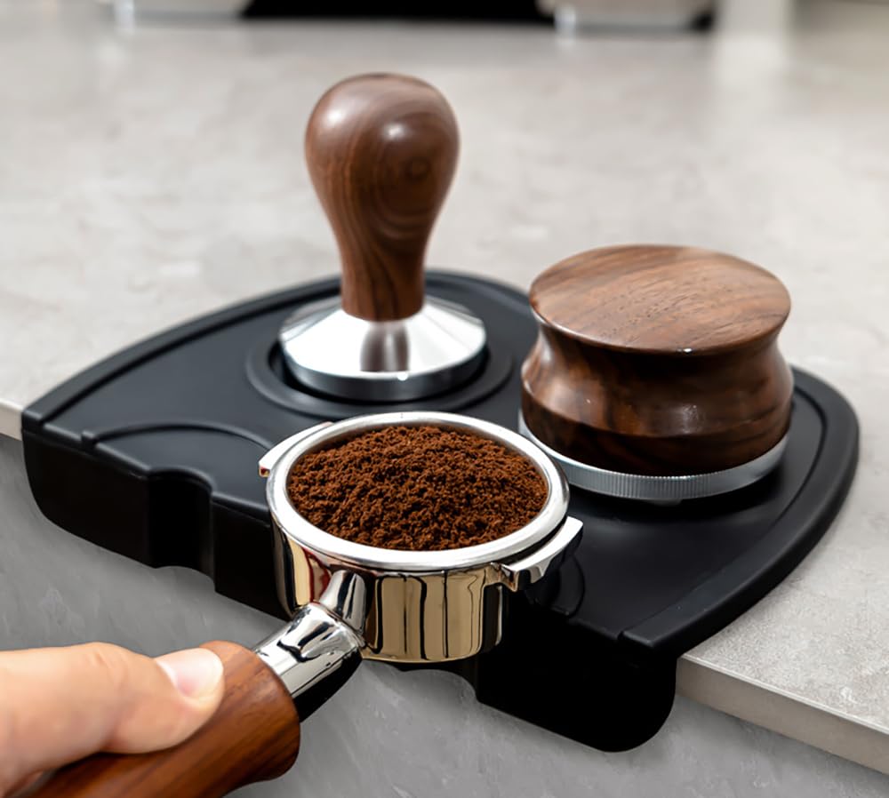 Espresso Tamping Mat Coffee Tamper - Coffee Tamper Mat for Espresso Machine Accessories, Food Safe Silicone Espresso Tamper Mat for Protect Counter (Large)