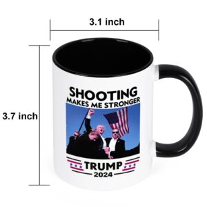 Cabtnca Trump Mug, Trump Shot, Bloody Ear Donald Trump Fist Pump, Trump Fight Coffee Mug, Pennsylvania Rally Shooting, Trump Merchandise, Trump 2024, Shooting Makes Me Stronger, 11Oz