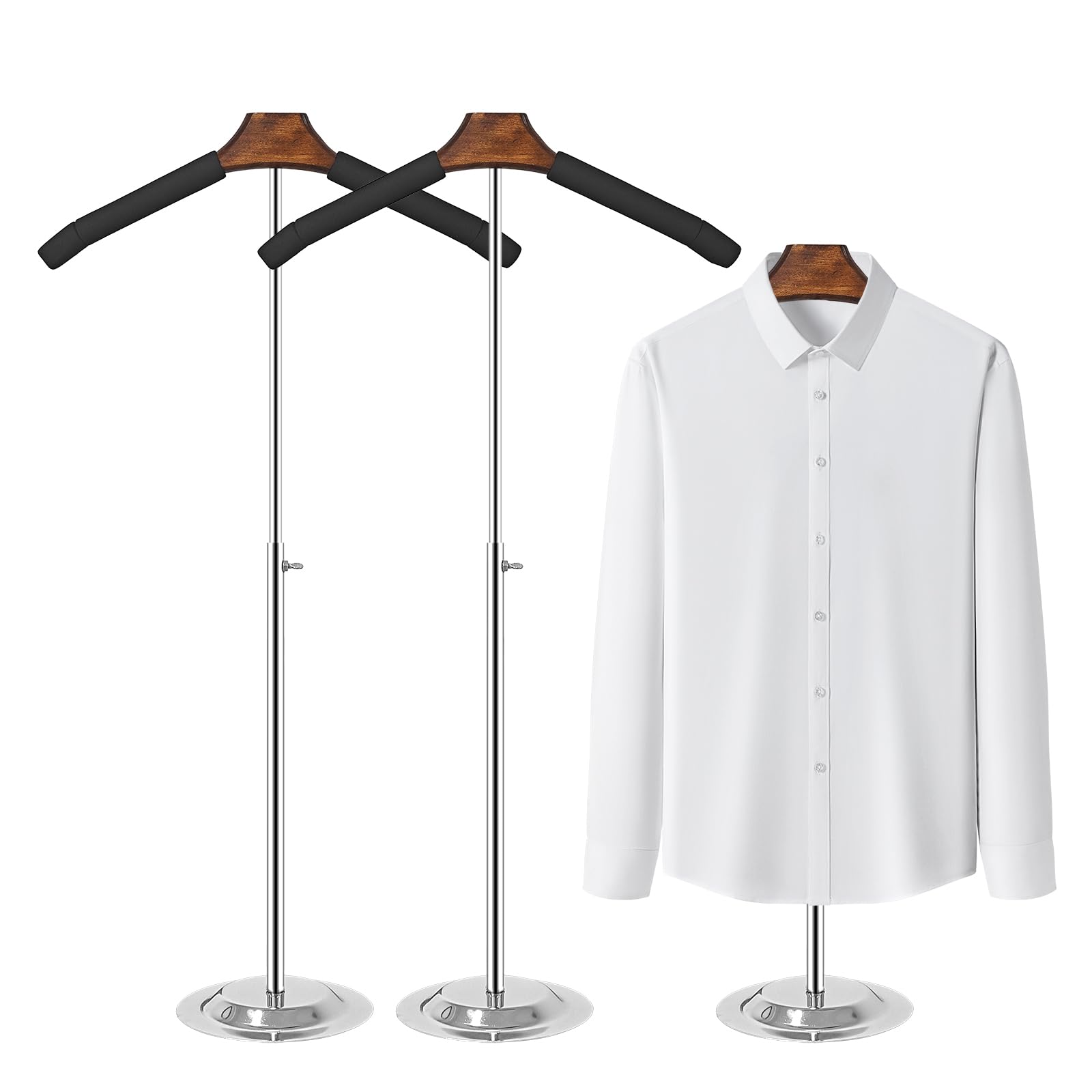 Eunika 2 Pack Adjustable T Shirt Display Flexible Shoulder Stand, Portable Metal Shirt Rack Display Stand Garment Coat Holder for Clothing Garment Coat Retail Vendor, Cloakroom,17-31.5 Inch