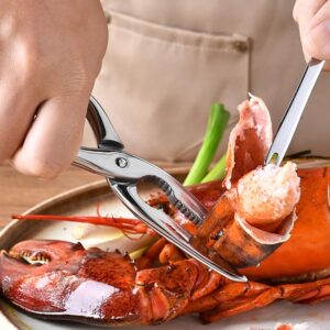 Crab Leg Crackers and Tools Set - Lobster Cracker, Scissors, Picker/Fork for Seafood Boil and Nut Opener - Full Stainless Steel