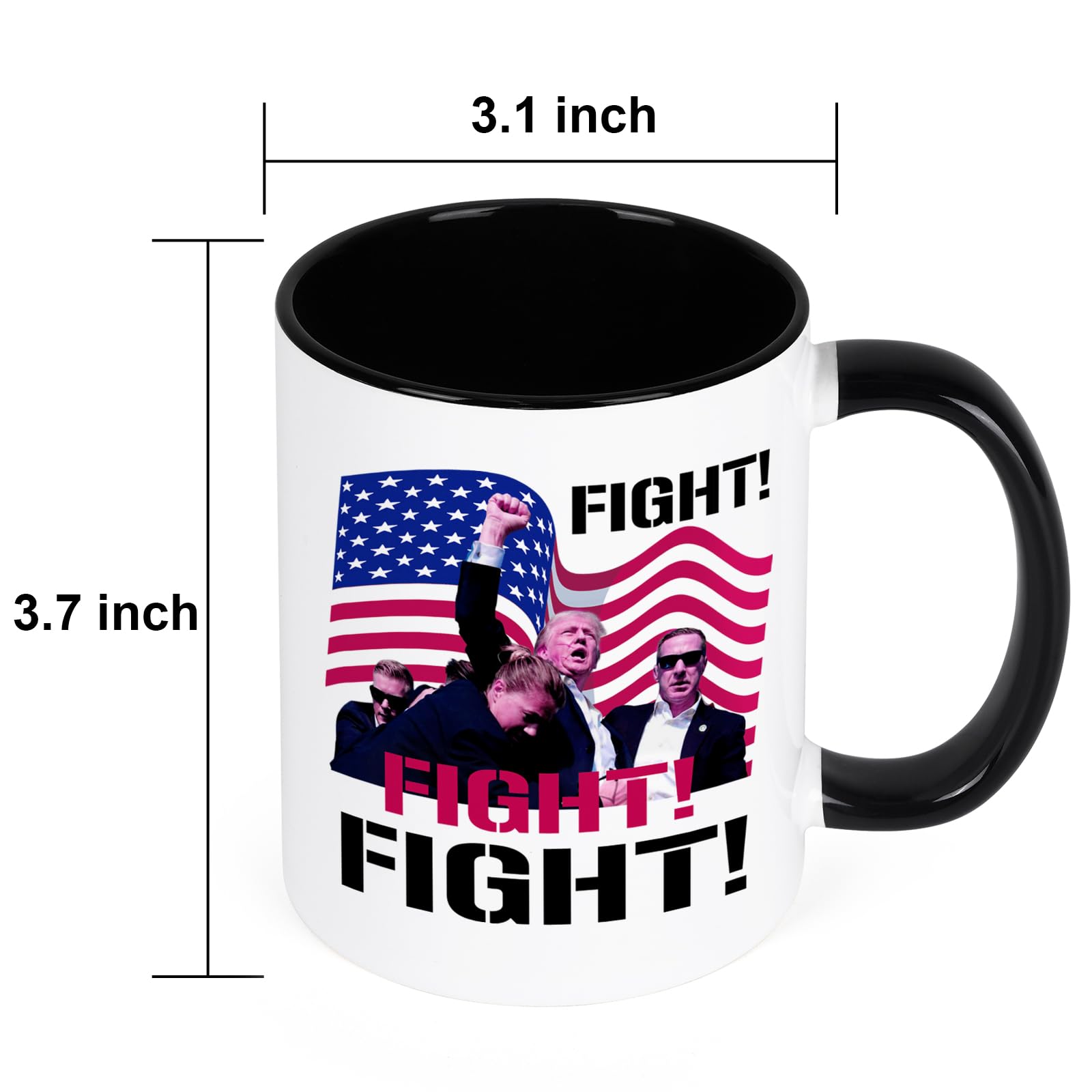 Maustic Trump Shot Fist Pump Mug, Trump Survived Shot, Trump Fight Fight Fight Shooting Mug, Donald Trump Gifts, Trump Merchandise, Birthday Christmas Gifts for Trump Supporter Republicans, 11 Oz