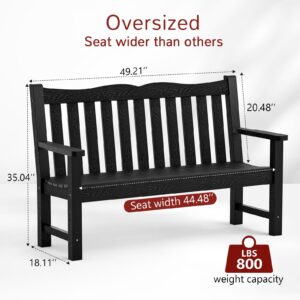 Outdoor Benches Set of 2, 2-Person Garden Bench for Outdoors, Weatherproof Outdoor Benches, Never Rot or Fade, Black