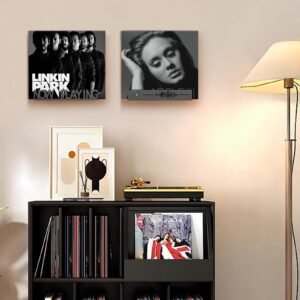 Vinyl Record Holder, 2Pack Wall Mount Vinyl Record Storage Holder, Heavy Duty Now Playing Metal Vinyl Record Display Shelf, Fits 20 LP's Vinyl Records Organizer Stand, Black