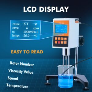 Bonvoisin Digital Rotary Viscometer 10-2,000,000mPa.S Digital Lab Rotational Viscosity Meter with 4 Rotors and Temperature Probe 110-240V(NDJ-8S)