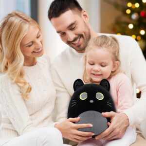 Eukynlre Black Cat Plush Pillows, Black Cat Stuffed Animals, Cute Cat Plushie Toy, Soft Black Cat Pillow Plush, Present for Kids Boys Girls Christmas Birthday (11.5 inches, Black Cat)