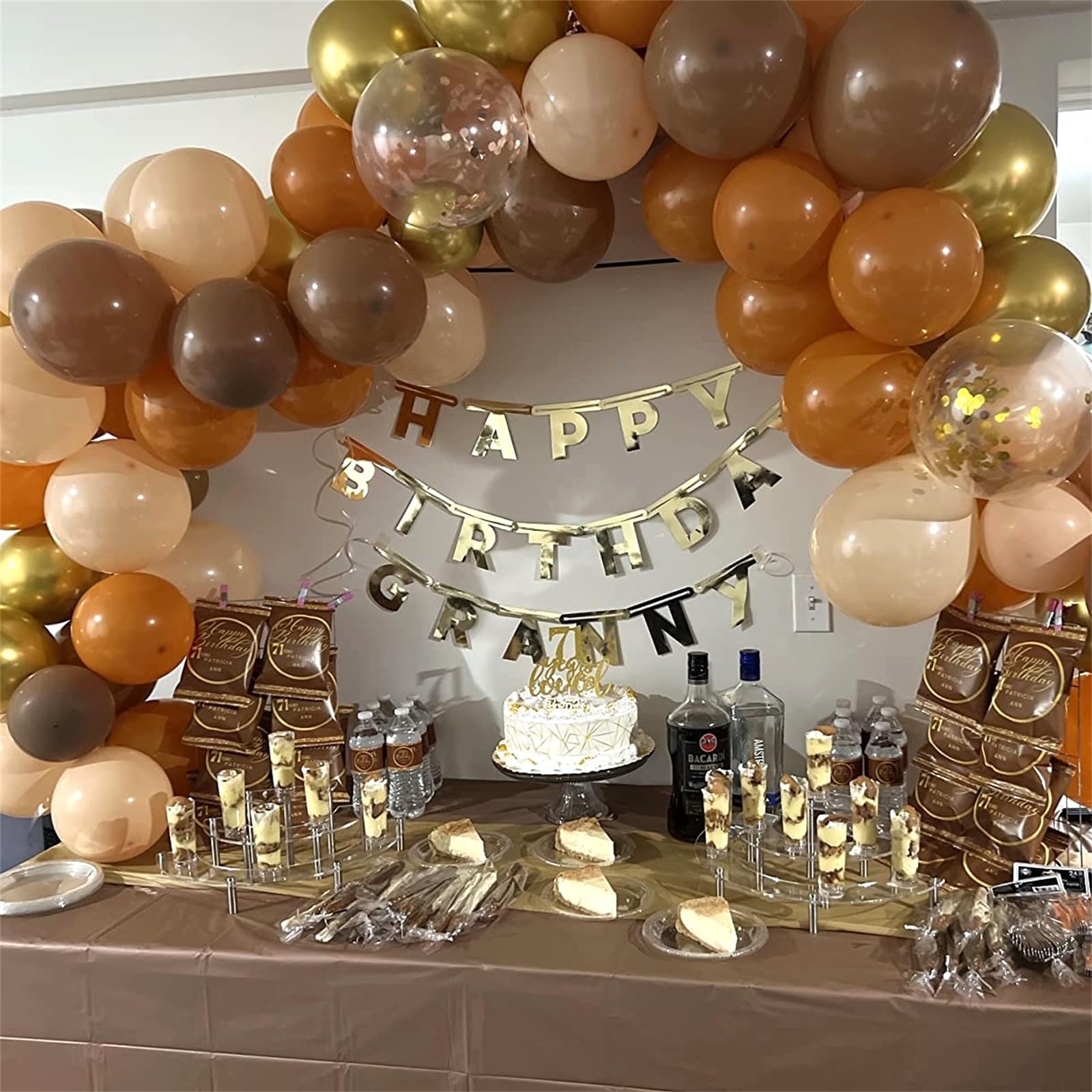 Orange Brown Balloons Set, 60Pcs 12 Inch Burnt Orange Tan Pastel Coffee Metallic Gold Retro Ivory White Cream Latex Balloons for Birthday Thanksgiving Fall Wedding Boho Bridal Shower Party Decorations