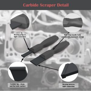 Carbide Scraper, Super Carbide Gasket Scraper for Metal and Automotive, 1-1/4 Inch and 5/8 Inch Carbide Scraper Set (Grey 2-Piece)