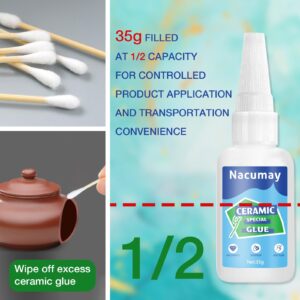 Ceramic Glue - Ceramic Glue for Pottery, Ceramic Glue Repair Instant Super Glue for Pottery, Porcelain, Glass, Plastic, Metal, Rubber and DIY Craft