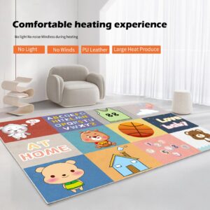 NujorWarm Electric Heating Carpet Heated Rug Space Heater Foot Warmer with Timer Fast Warm Up Safety Protection Pu Leather Easy Clean 110V 1100W 4.9 * 6.56Ft BB