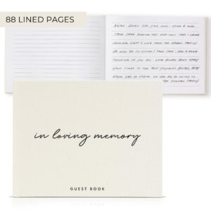 ZICOTO Beautiful Linen Funeral Guest Book for The Celebration of Life - The Perfect in Loving Memory Book with Ample Space to Sign in for Guests - Premium Craftsmanship for Honoring Loved Ones