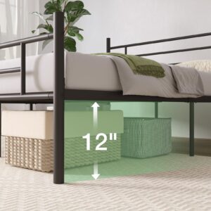 Novilla Queen Bed Frame with Headboard and Footboard, 14 Inch Metal Platform Bed Frame Queen Size, Large Storage Space, Heavy Duty Slats Support, Mattress Foundation No Box Spring Needed