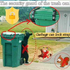 SPMKTQK Trash Can Lock, 4Pcs Trash Can Locks for Animals-Long Lasting, Adjustable Garbage Can Lid Locks for Outside Squirrel, Bear Proof Trash Can Lid Lock, Garbage Can Locks for Various Bins (4)