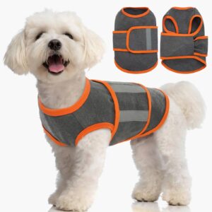 migohi dog anxiety vest,soft dog anxiety relief coat,calming vest wrap for thunderstorm,fireworks,travel and separation,anxiety relief for dogs,dog firework anxiety relief for small dogs,xs,gray