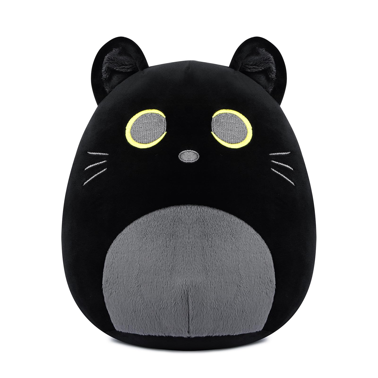 Eukynlre Black Cat Plush Pillows, Black Cat Stuffed Animals, Cute Cat Plushie Toy, Soft Black Cat Pillow Plush, Present for Kids Boys Girls Christmas Birthday (11.5 inches, Black Cat)